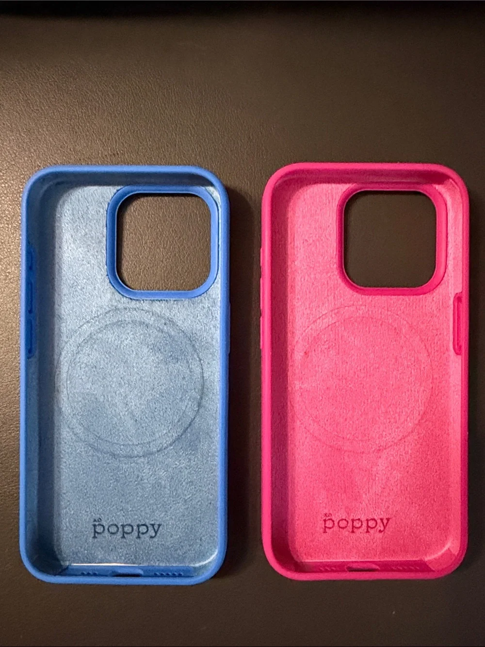 iPhone 15 Pro, Blue & Pink Silicone Phone Case Pair - Poppy, MagSafe